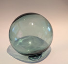 Vintage Glass Fishing Float Hand Blown Large Ball Buoy Clear Blue Green 10 