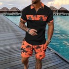 Men Summer Outfit 2-piece Set Short Sleeve T-shirt And Shorts Sweatsuit Set