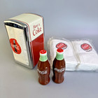 Coke Salt   Pepper Shakers And Napkin Dispenser With Extra Napkins Coca Cola
