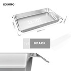 Full Size Steam Table Pans 6-pack 2 5 Inch Restaurant Stainless Steel Pan