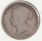 1872 H Canadian 50 Cents - Queen Victoria - Sterling Silver Coin