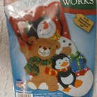 Design Works 5232 Holiday Friends Stocking Felt Applique Kit 18  Long
