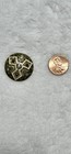 Antique Austrian Enamel Button C 1900 Cross Motif Gilt Brass