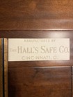 Jumbo Hall s Safe   Lock Co Antique Safe Lettering Emblem  Decal  Gold Metallic