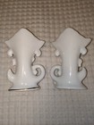 Pair Of Antique Floral Vases 4 3-4 In Tall Fluted Top  not Identical 