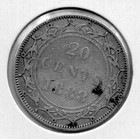 1888 Newfoundland 20 Cents Silver Coin - Vg
