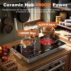 2 Burner Electric Cooktop - 24 Inch Portable Electric Stovetop 110v  2000w Count