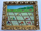 Vintage Folk Art Painting Farm Farming Haiti Haitian Naive Wilner Crops People