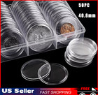 50pc Direct Fit Airtight American Silver Eagle 1oz Coin Holders Capsules 40 6mm