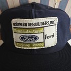 Vtg Ford Northern Rebuilders Inc Snapback Hat Patch Navy Blue Cars Retro Mustang