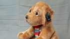 Vintage Applause Plush Puppy Dog 11    Rainbow Scarf Sad Eyes Stuffed Animal