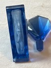Stunning Czech Art Deco Blue Cut Glass Perfume Bottle