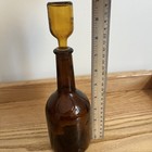 Vintage Amber Glass Decanter Genie Bottle With Stopper Taiwan 50s 60s Deco