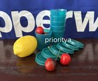Tupperware Tupper Mini Midgets Container 2oz Set Of 6 Peacock Dark Green New