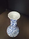 Vintage Porcelain 7  Blue   White Candleholder Candlestick Handmade In Thailand