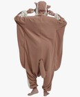 Brown White Kigurumi Fleece One Piece Costume Elastic Stretch Size M