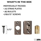 Ilyapa French Door Ball Catch - 4 Pack Oil Rubbed Bronze Closet Door