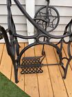 Antique Singer Mother Pearl Treadle Sewing Machine Cast Iron Base Stand Table