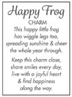 Ganz  happy Frog  Charm With Wiggle Legs 1 1 4  X 5 8    Poem Card