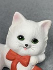 Lefton White Cat   Kitten Figurine Vintage Japan 04944 Writing On Bottom