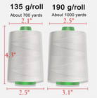 2pcs Stranded Sewing Thread Heavy Duty Spool Industrial Machine Bag Closer Us