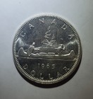 1965 Pl Unc   1 Canada Dollar  800 Silver Type 1 Small Bead Pointed 5 Coin  2