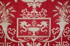 French Fabric Antique Red Toile Design Gray Stunning The Textile Trunk