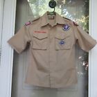 Boy Scouts Bsa Official Uniform Shirt Youth Medium M Tan Patches