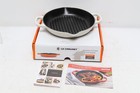Le Creuset Signature Cast Iron 9 75 Inch Round Deep Grill Pan  Meringue     new 