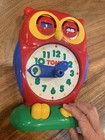 Vintage Tomy Teaching Clock Owl Toy 1990 Learn Time Moving Eyes Vintage Working 