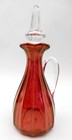 Vintage Heisey Ruby Red Cranberry Colored Glass Cruet With Clear Stopper