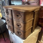 2singer Treadle Sewing Machine Cabinet 6 Drawers W  Rack Ornate Wooden Antique