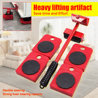 13 6in Heavy Furniture Moving System Lifter Kit 5pcs Slider Pad Roller Move Tool