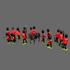 Vintage Britains Ltd Plastic Toy Soldiers Lot 15 Queen Guard Horse Flag Hk 54mm