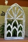 Mountain Sunrise Antique Architectural Style Wood Window Wall Decor 30 1 4  W