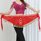 Belly Dance Costume Sequins Beads Coins Velvet Hip Scarf Belt Wrap 6 Colors