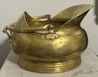 Rare Vintage Antique Hand Hammered Brass Victorian Coal Scuttle Bucket Large