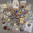 Lapel Pin Lot Of 59 Travel States Souvenir Towns Events Enamel 2 Keychains