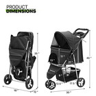 3 Wheel Dog Cat Pet Travel Stroller Folding Carrier Storage Basket Light Weight