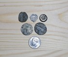 Lot Of 5 Medieval Hammered Billon Silver European Small Coins Post Medieval 