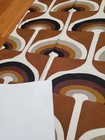 Awesome Rare Vintage Mid Century Retro 70s Neutral Browns Beaker Drop Fabric 