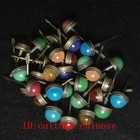 6 Pcs China Bronze Inlay Jade Agate Snuff Bottle Cap 1 5mm-1 9mm Random Delivery