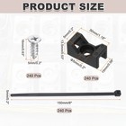 240pcs 1 18  Mounts Base With 240pcs 6  Cable Ties   240pcs M5 Screws  Black