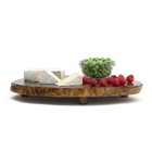 Lipper International 1230 Acacia Burl Finish Serving Board Large 13-15  Diameter