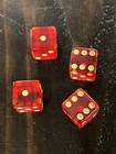 2 Pair Vintage classic throwback Red Lucite Dice 4 Red Dice 1 2  Celluloid 