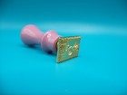 Modern Goldtone Metal   Wood Flower Postage Stamp Sealing Wax Stamp Seal