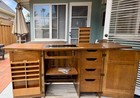 Vintage 1984 Parsons Maple Electric Sewing Cabinet  model 4001  Cabinet Only