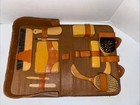 1950 s Men s Vintage Leather 10 Piece Vanity Grooming Kit Travel Case