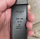 Coach Monogram Leather Belt For Men Black With Signature Logo Size 42