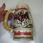 Vintage Budweiser Clydesdales Beer Stein Ceramarte Brazil 3d Relief Mug 7 Inch